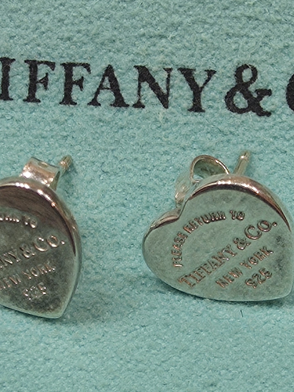 Tiffany & Co. Sterling Silver 'Return to Tiffany' Heart Stud Earrings - Silver